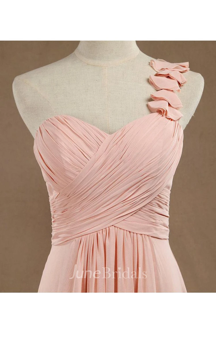 Blush One-shoulder Bridesmaid Dress