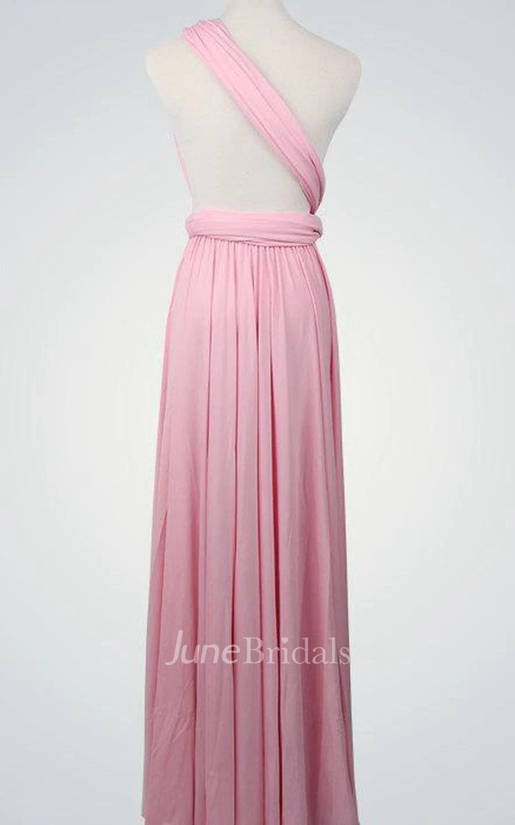Light Pink Floor Length Infinity Powder Pink Light Pink Long Pink Long Long Bridesmaid Dress