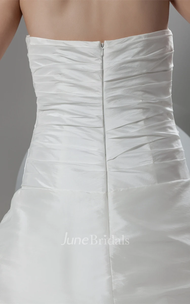 High-Neck Sleeveless Pick-Up Gown with Beading and Appliques