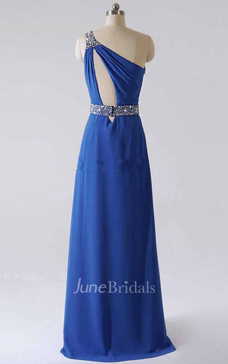 Sheath Floor-length One-shoulder Dress With Sequins