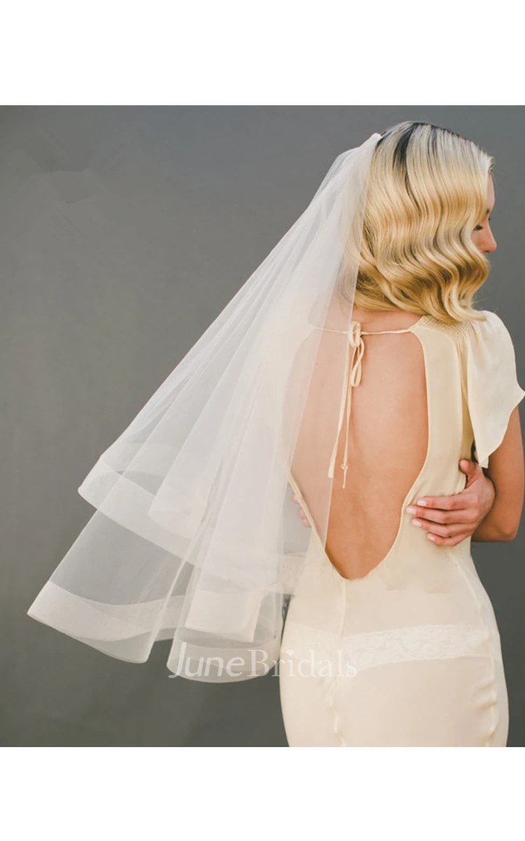 Simple Elbow Length Soft Tulle Wedding Veil