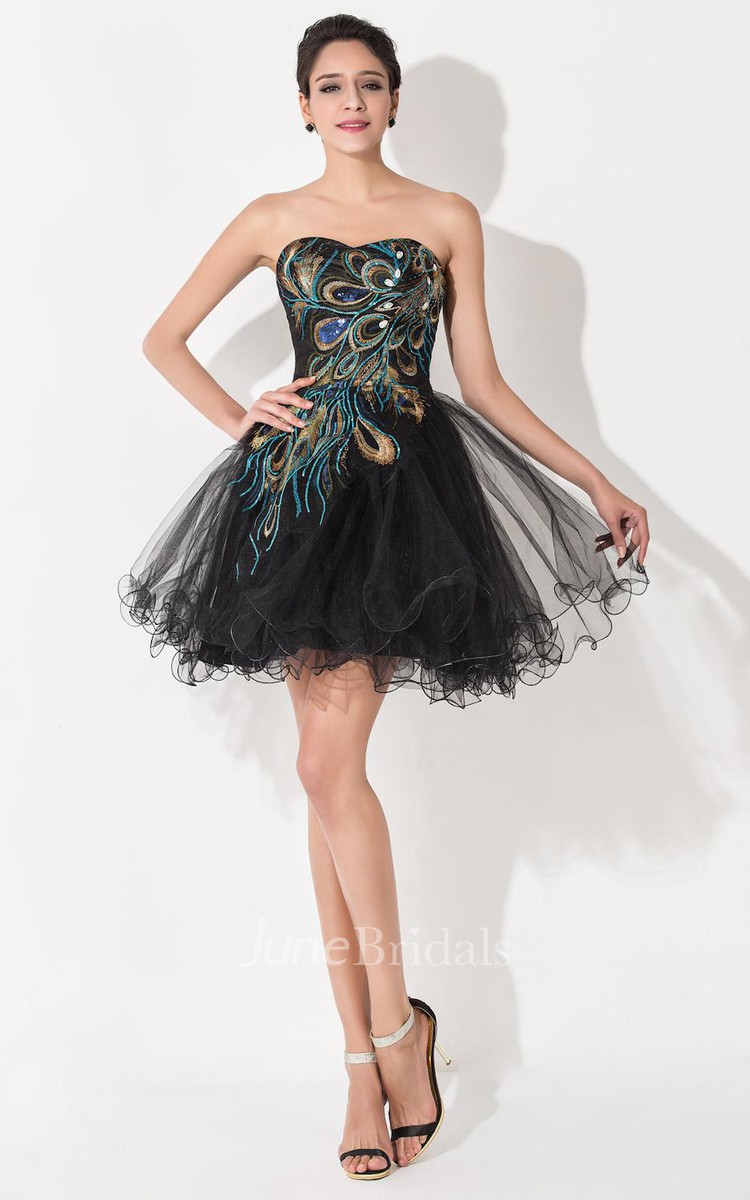 Short 2024 peacock dress