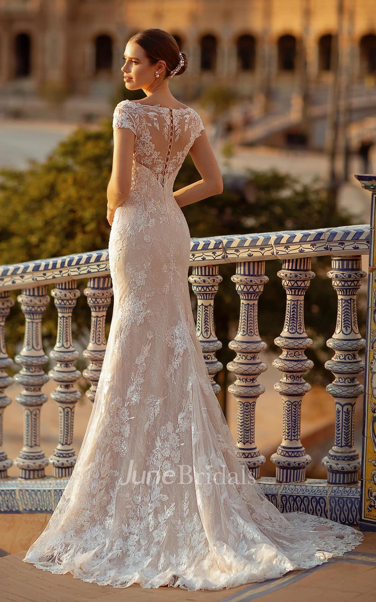 Full Lace Back Wedding Dress