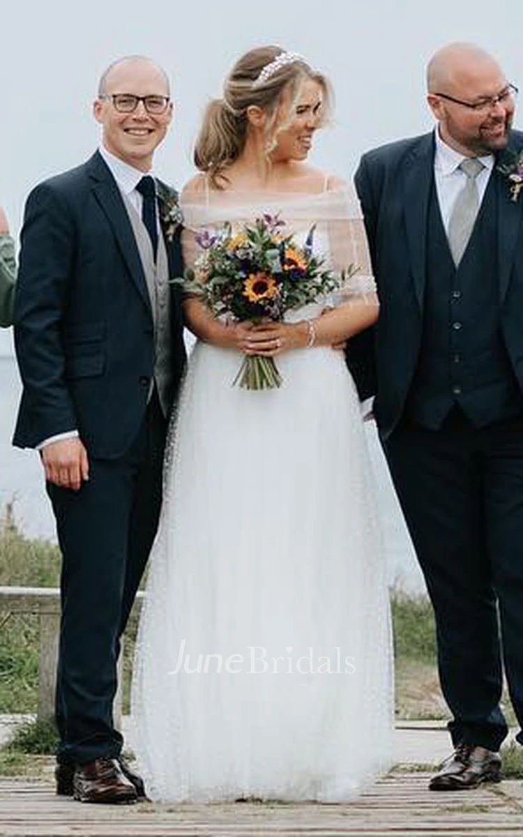 Elegant A-Line Chiffon Wedding Dress With Cowl Neckline And Zipper Back