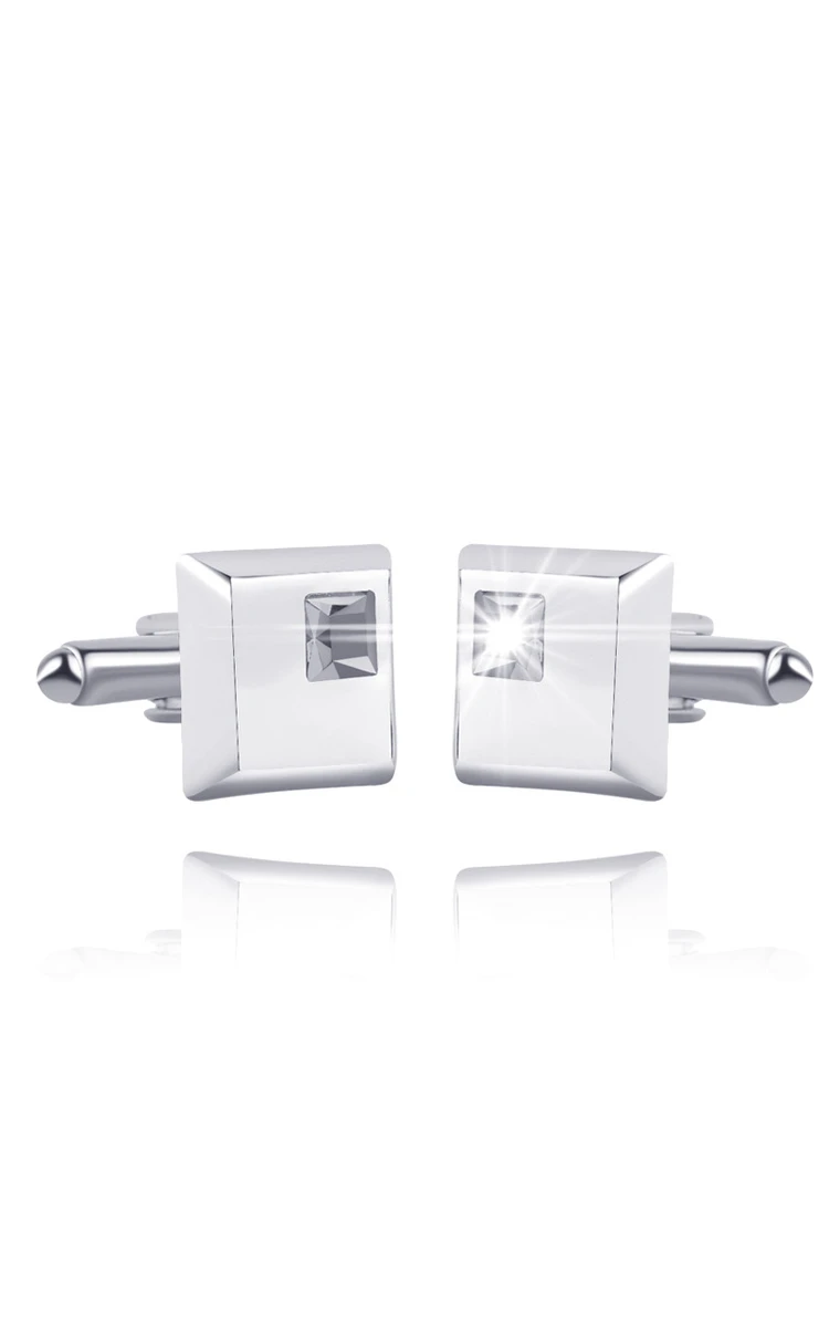 Classic Alloy Cufflinks with Rhinestone-2 Color Options