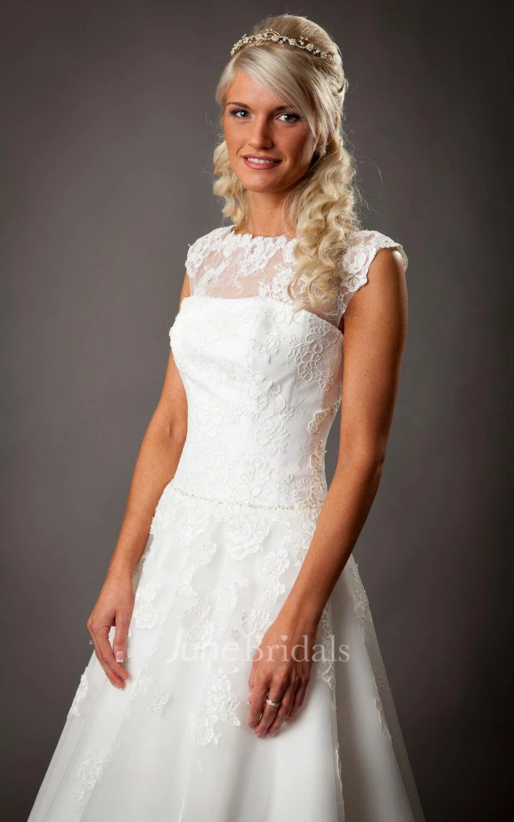 Chantelle Lace Corset A-Line Organza Wedding Dress With Open Back