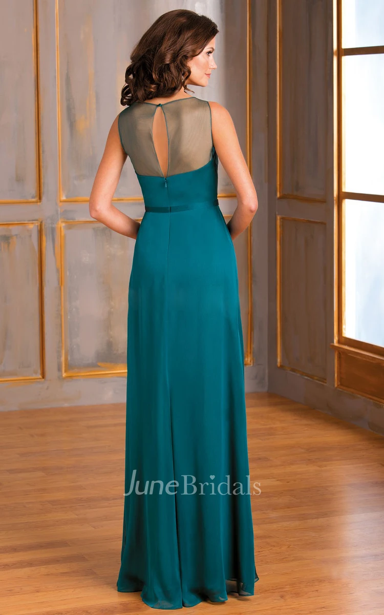 Crystal-Embellished Ruffled Gown with Matching Shawl Sleeveless V-Neck