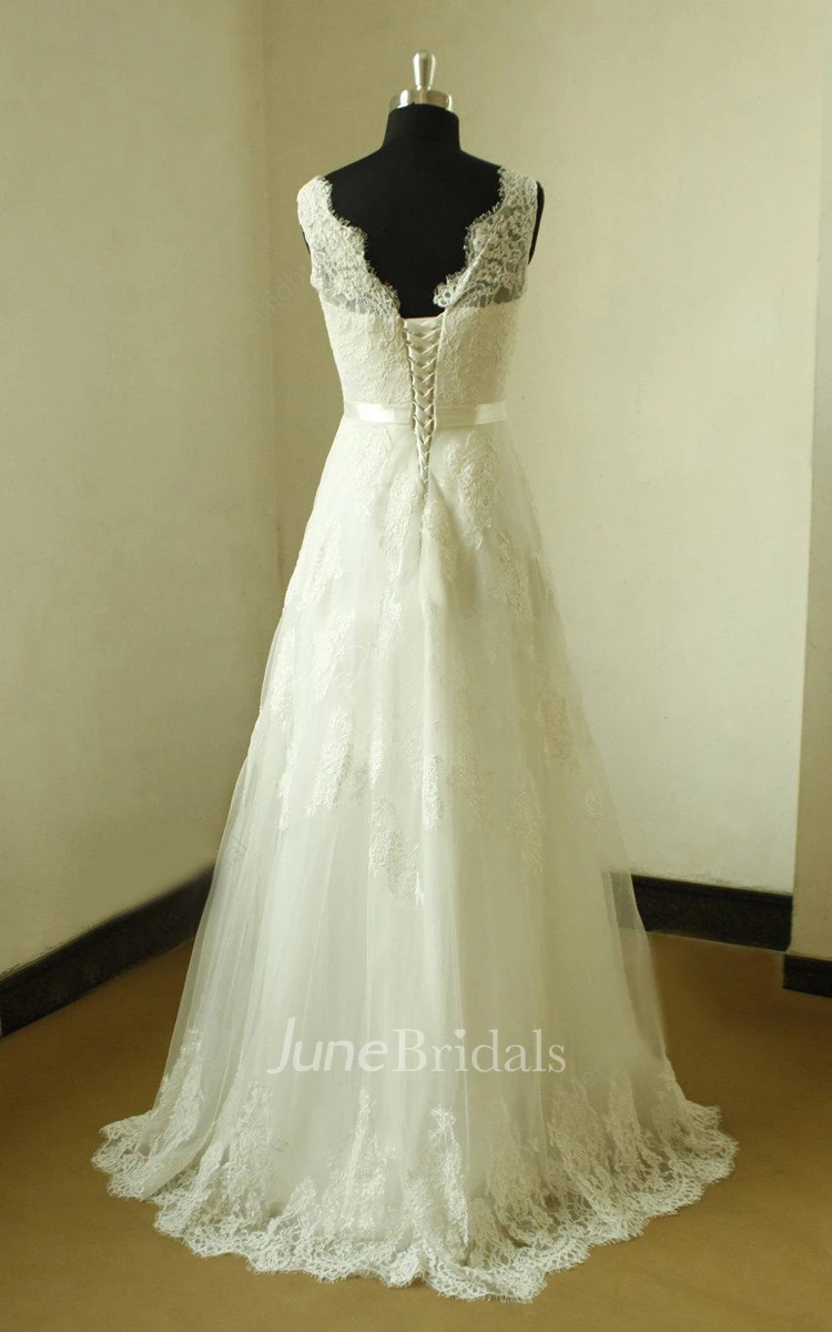 Ivory A Line Lace Wedding Weddig Dress