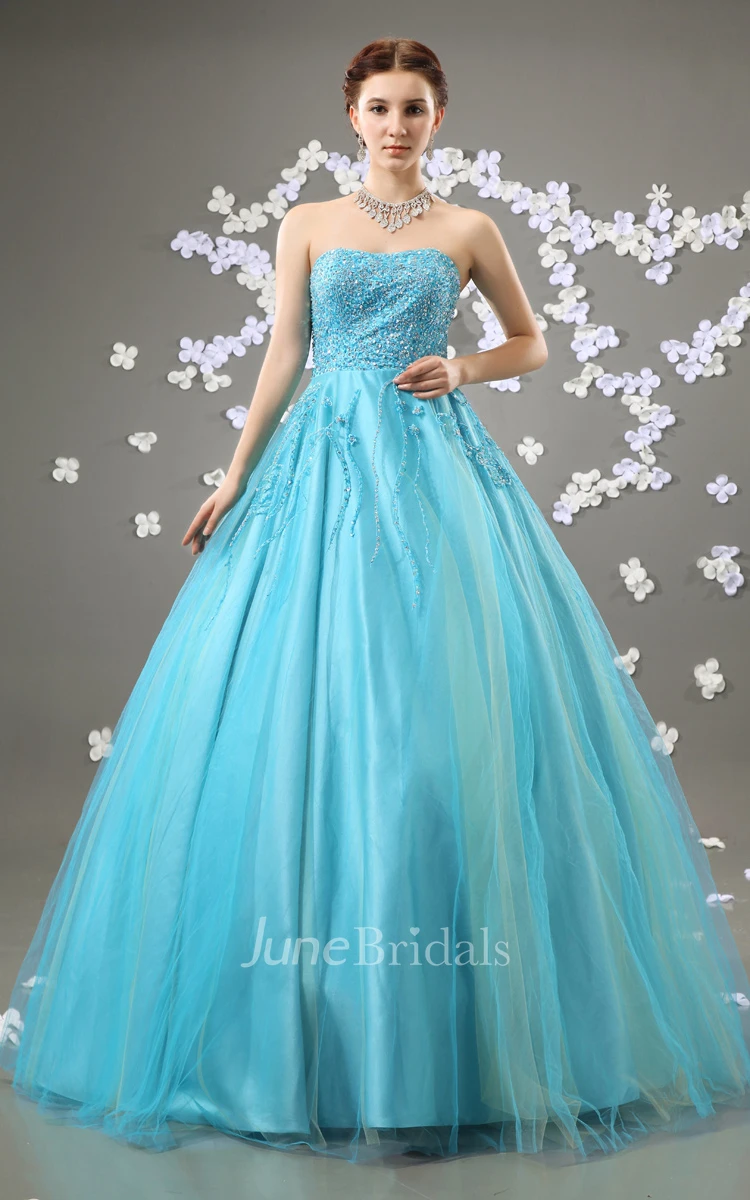 Glam Quinceanera Princess Ball Gown With Soft Tulle