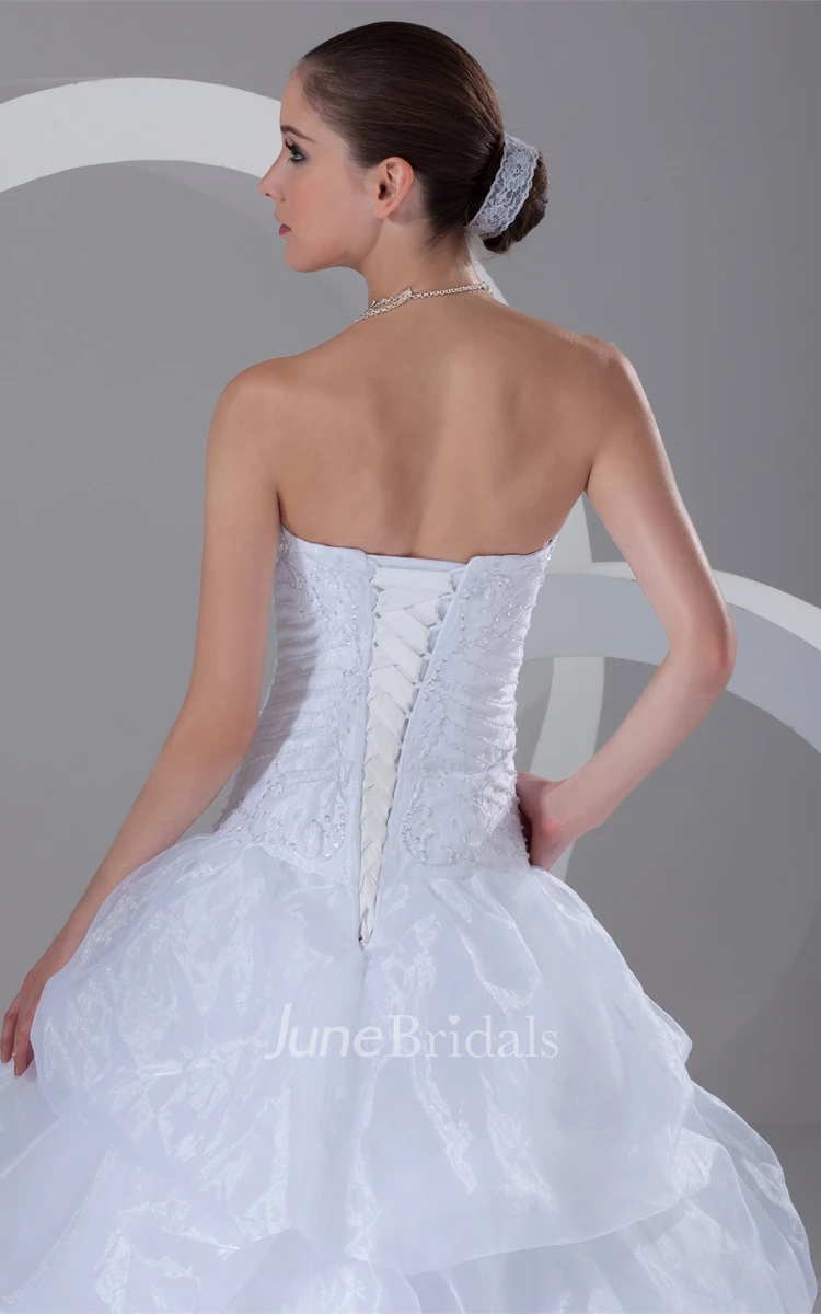 Sweetheart Pick-Up A-Line Ball Gown with Jeweled Bodice