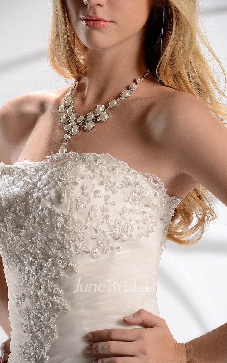Strapless Mermaid Lace Dress With Beading and Ruffles