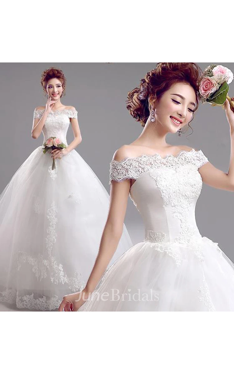 Princess Off-the-Shoulder Lace Wedding Dresses Ball Gown Lace-up