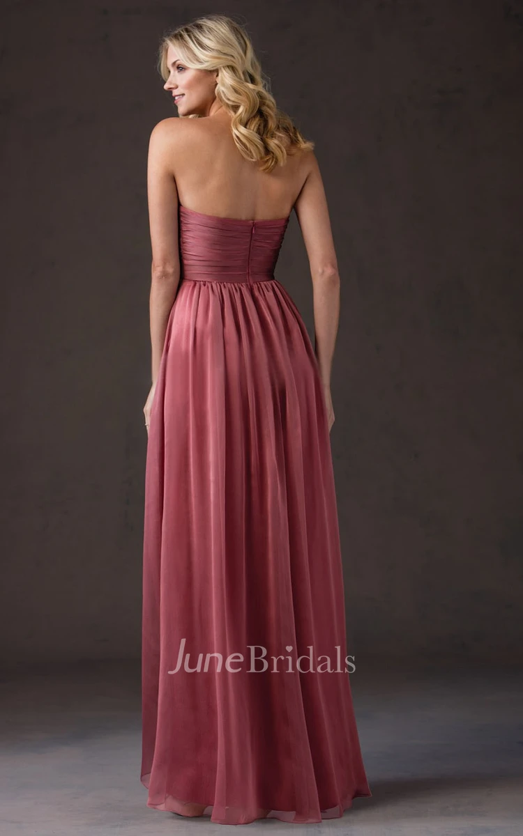 Sweetheart High-low Criss cross Bridesmaid Dress With Pleats