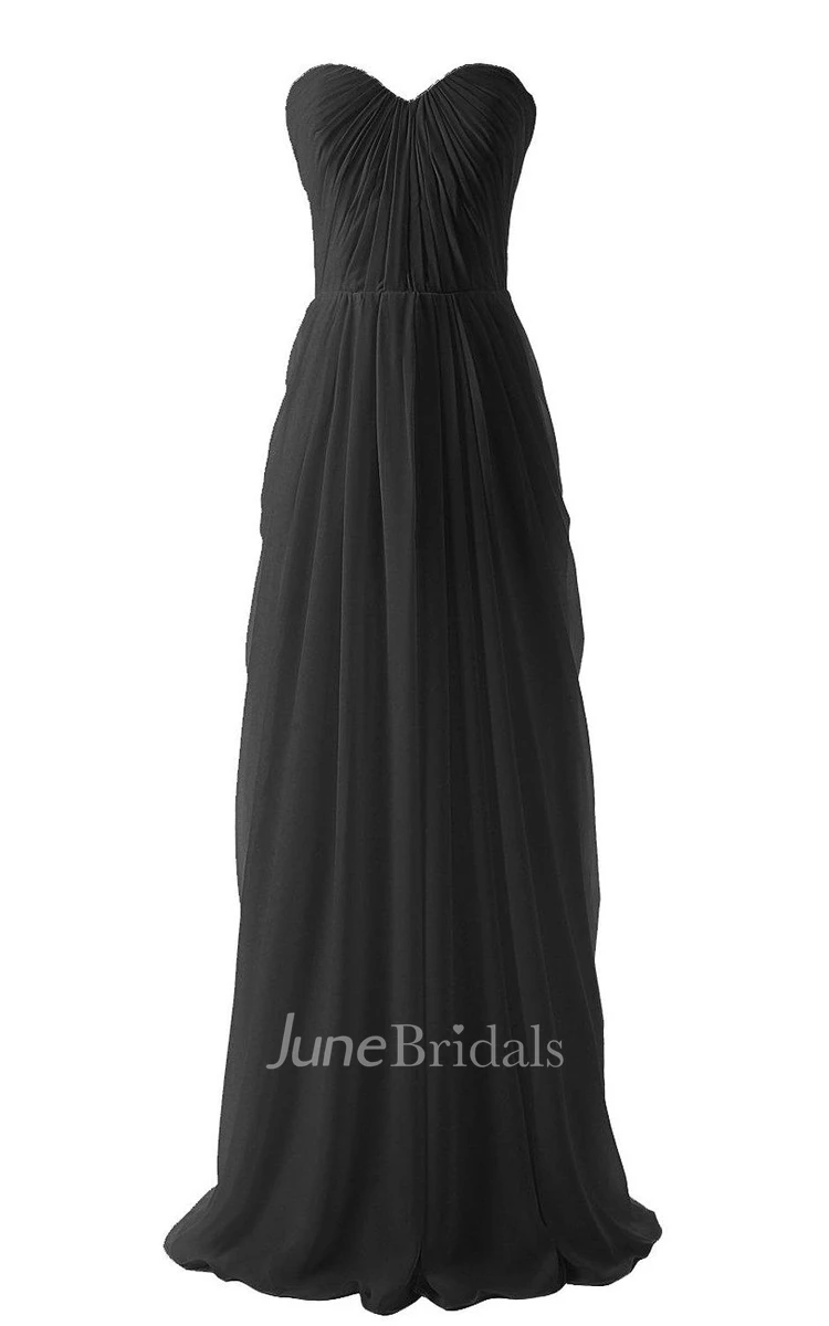 Exquisite Sweetheart A-line Pleated Chiffon Gown