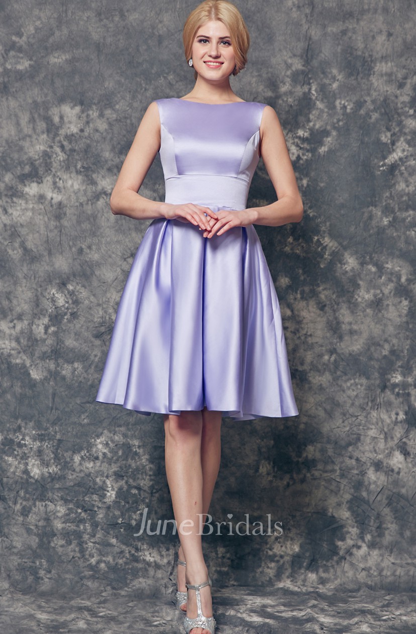 satin a line dress short
